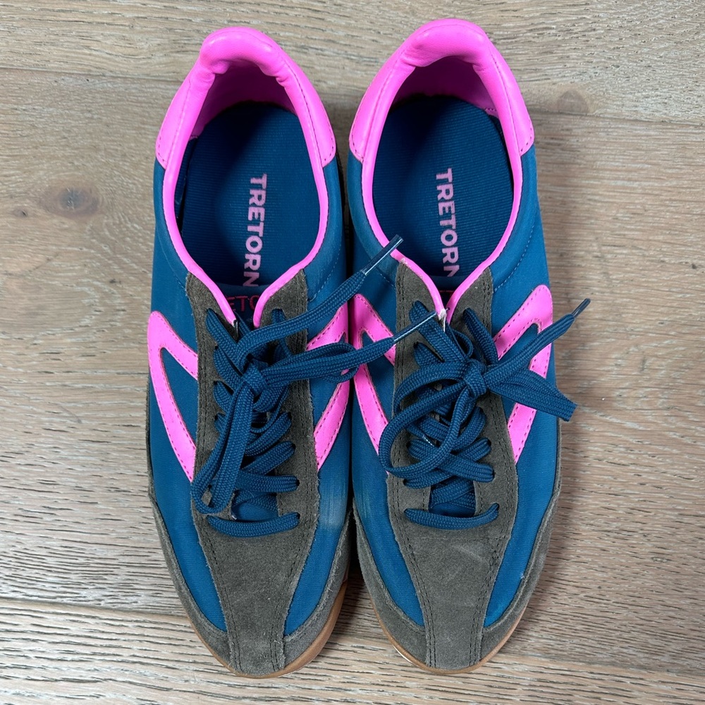 Tretorn Navy and Fuchsia Sneakers